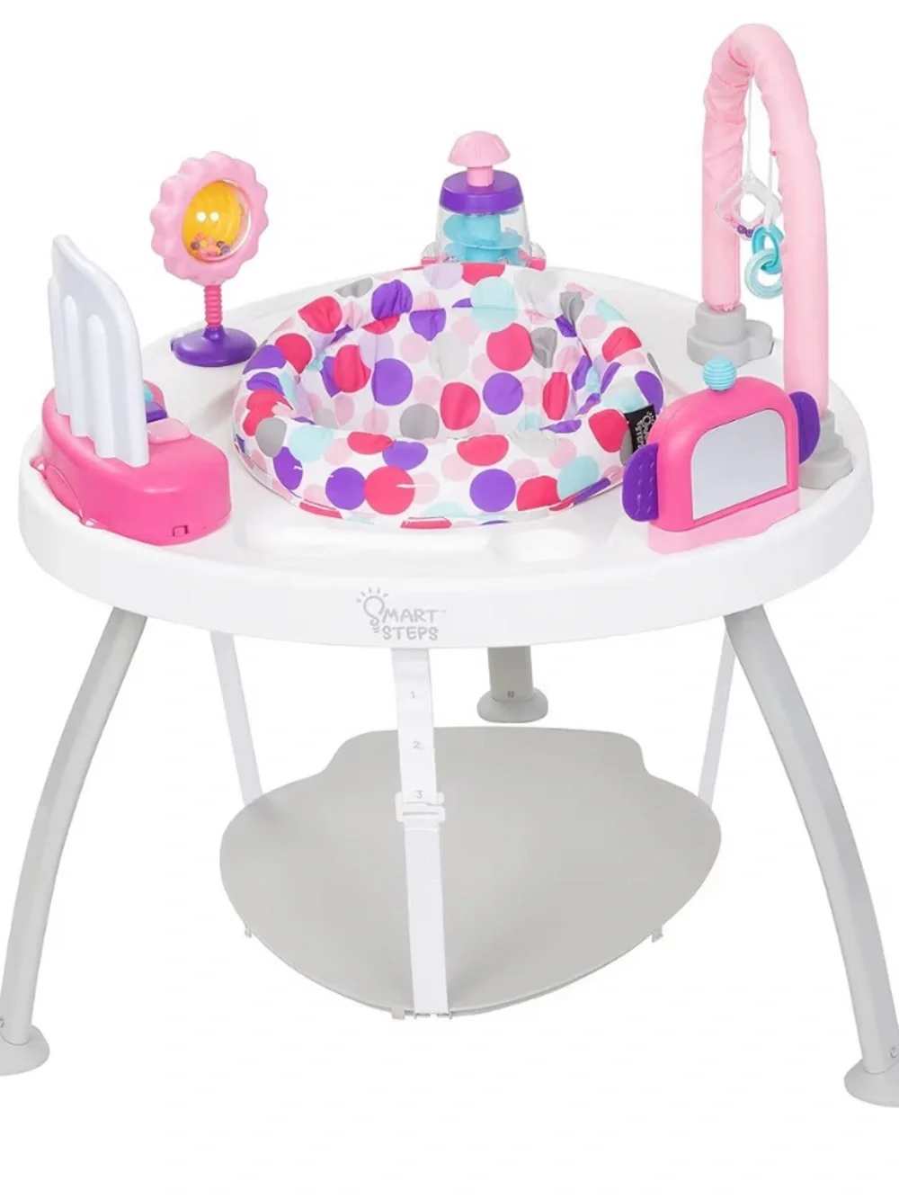 Smart Steps Pink and White Activity Center with Polka-Dot Seat